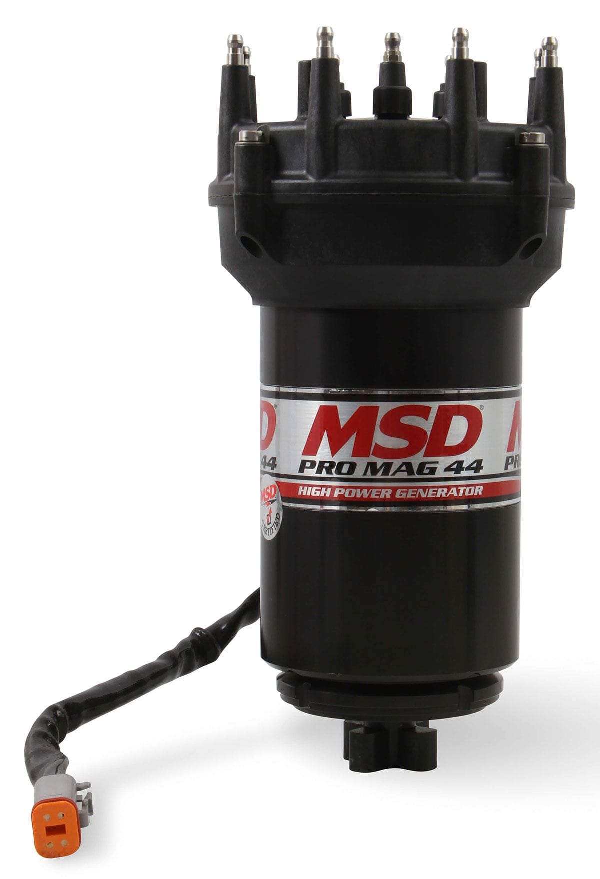 MSD Black Finish, Band Clamp Mount, CCW Rotation MSD Pro Mag 44 AMP Magneto With 5" Pro Cap MSD81407 SR