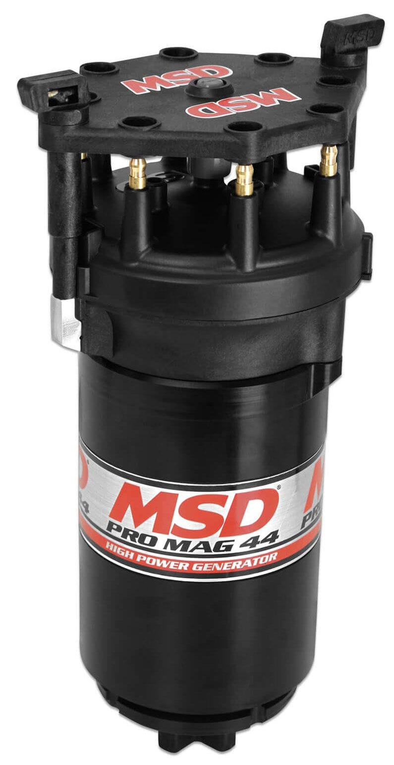 MSD Black Finish, Band Clamp Mount, CW Rotation MSD Pro Mag 44 AMP Magneto With Standard Cap MSD81303 SR
