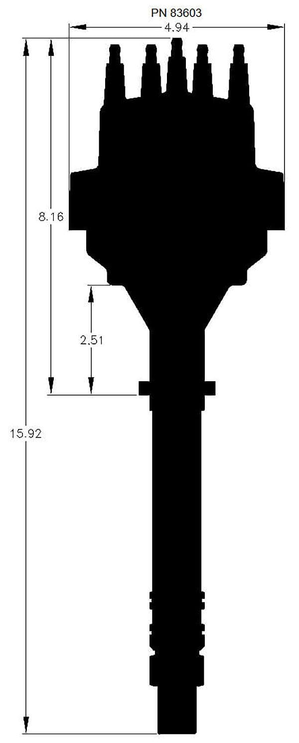 MSD Chev Small/Big Block, Magnetic Pickup, Vacuum Advance, High Output Mo MSD Pro-Billet Ready-To-Run Distributor - Black MSD83603 SR