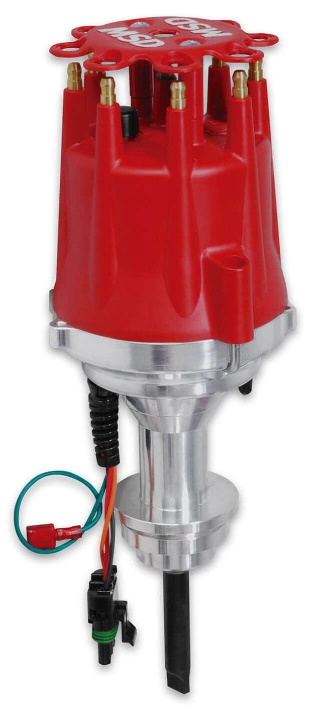 MSD Chrysler 318-340-360, Adjustable electronic advance with vacuum advan MSD Digital E-Curve Pro Billet Distributor MSD8504 SR