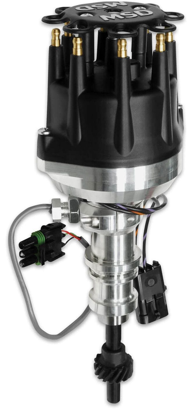 MSD Ford 289-302W, Steel Gear for Factory Roller Cam, Adjustable Pick-Up MSD Pro-Billet Cam Sync Distributor MSD2358 SR