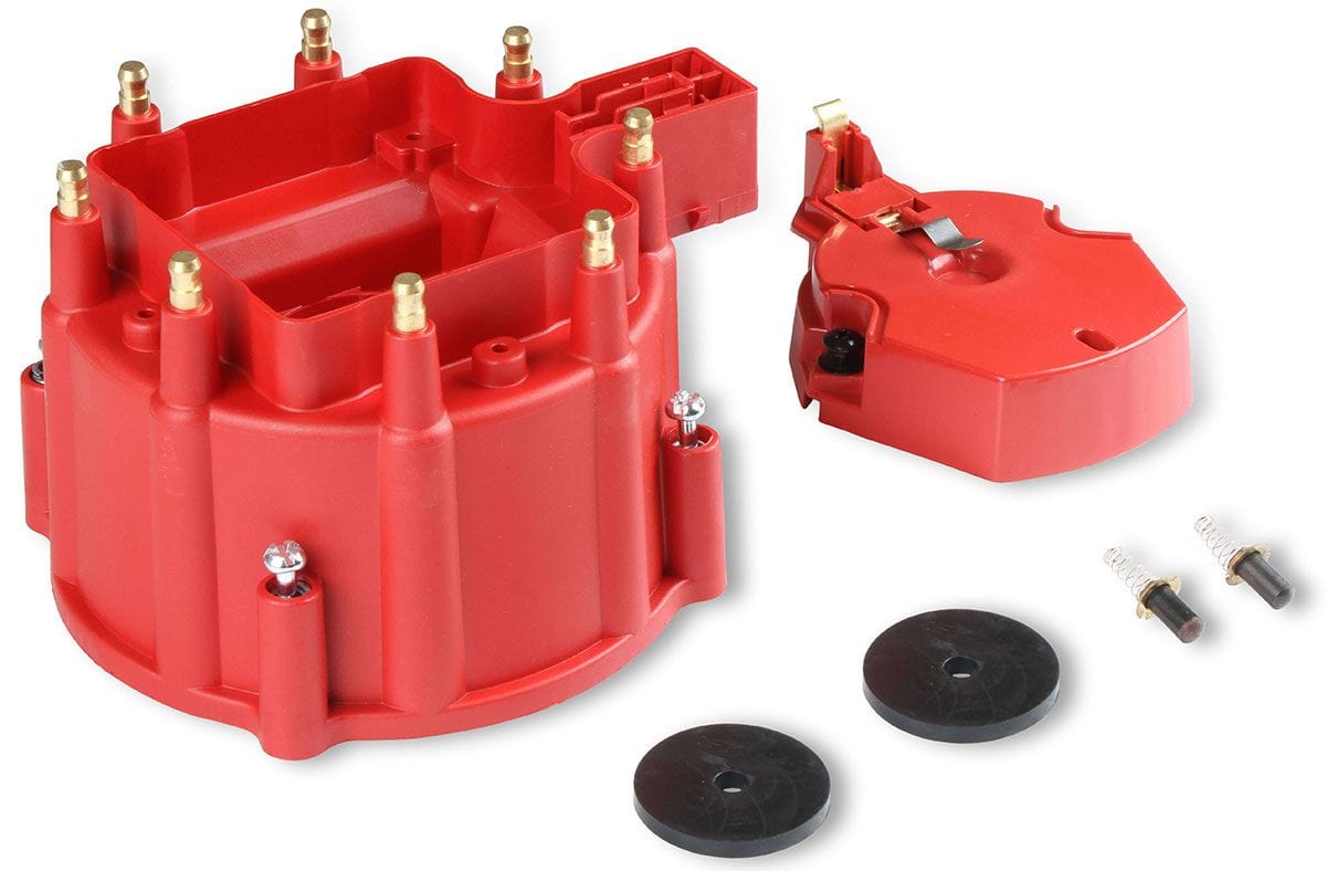 MSD GM V8 OE HEI, Internal Coil, Red MSD Distributor Cap and Rotor Kit MSD8416 SR