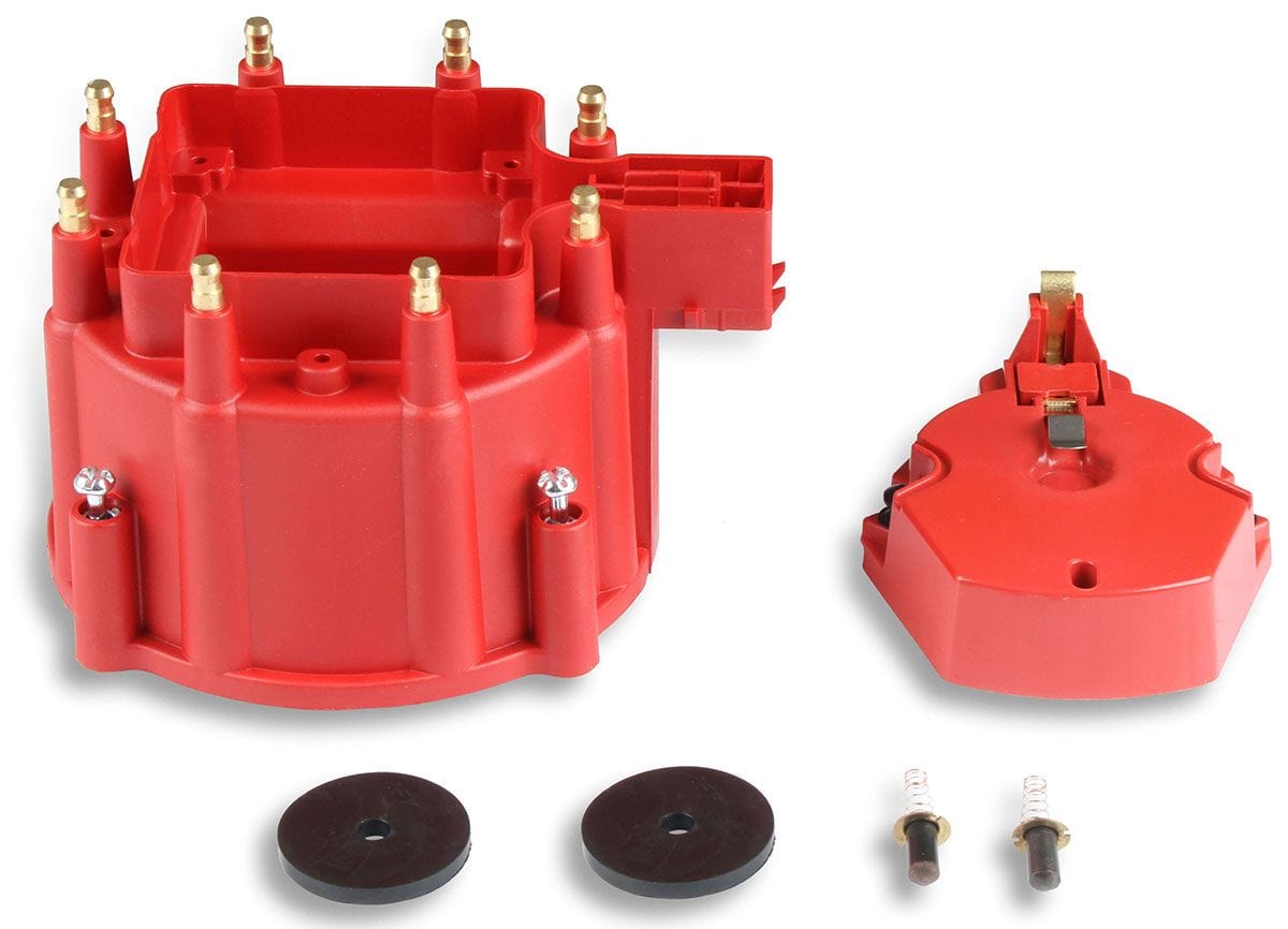 MSD GM V8 OE HEI, Internal Coil, Red MSD Distributor Cap and Rotor Kit MSD8416 SR