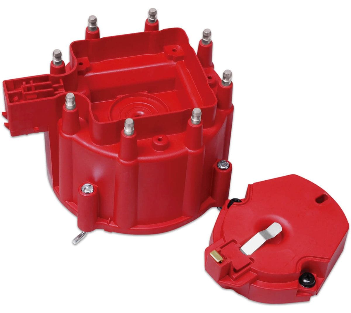 MSD GM V8 OE HEI, Internal Coil, Red MSD Distributor Cap and Rotor Kit MSD8416 SR