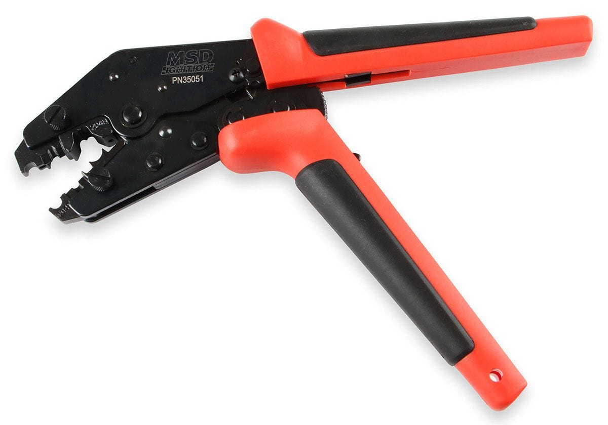 MSD Ignition Lead Crimping Tool, Suit 8 - 8.5mm lead, Ratchet, Removable MSD Pro-Crimp Tool MSD35051 SR