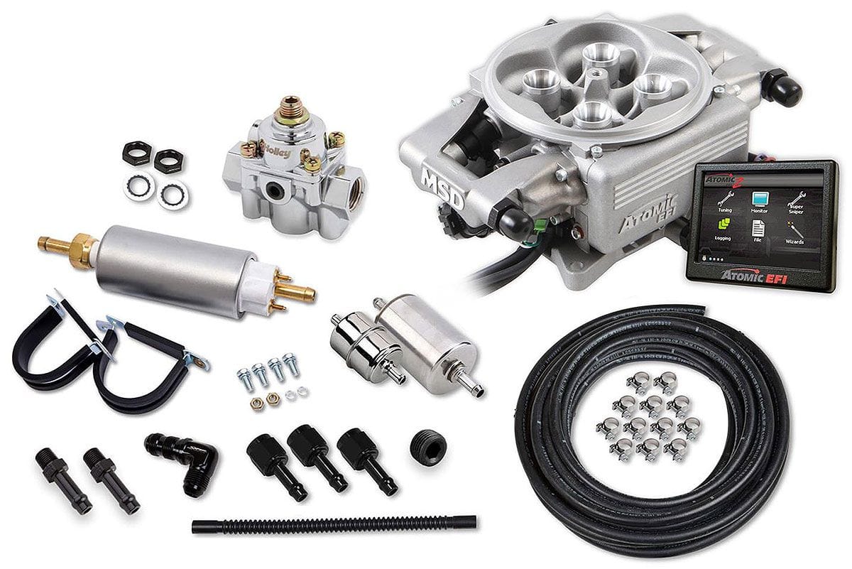 MSD Includes Throttle Body, Fuel Pump, Filter, Module and Hand Held Tuner MSD Atomic EFI 2 Kit suit 4150 Series Base Plate - Natural Finish MSD2900-2 SR