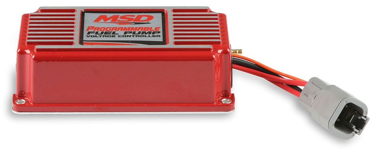MSD Maintains fuel volume in relation to boost pressure MSD Programmable Fuel Pump Voltage Booster MSD2351 SR