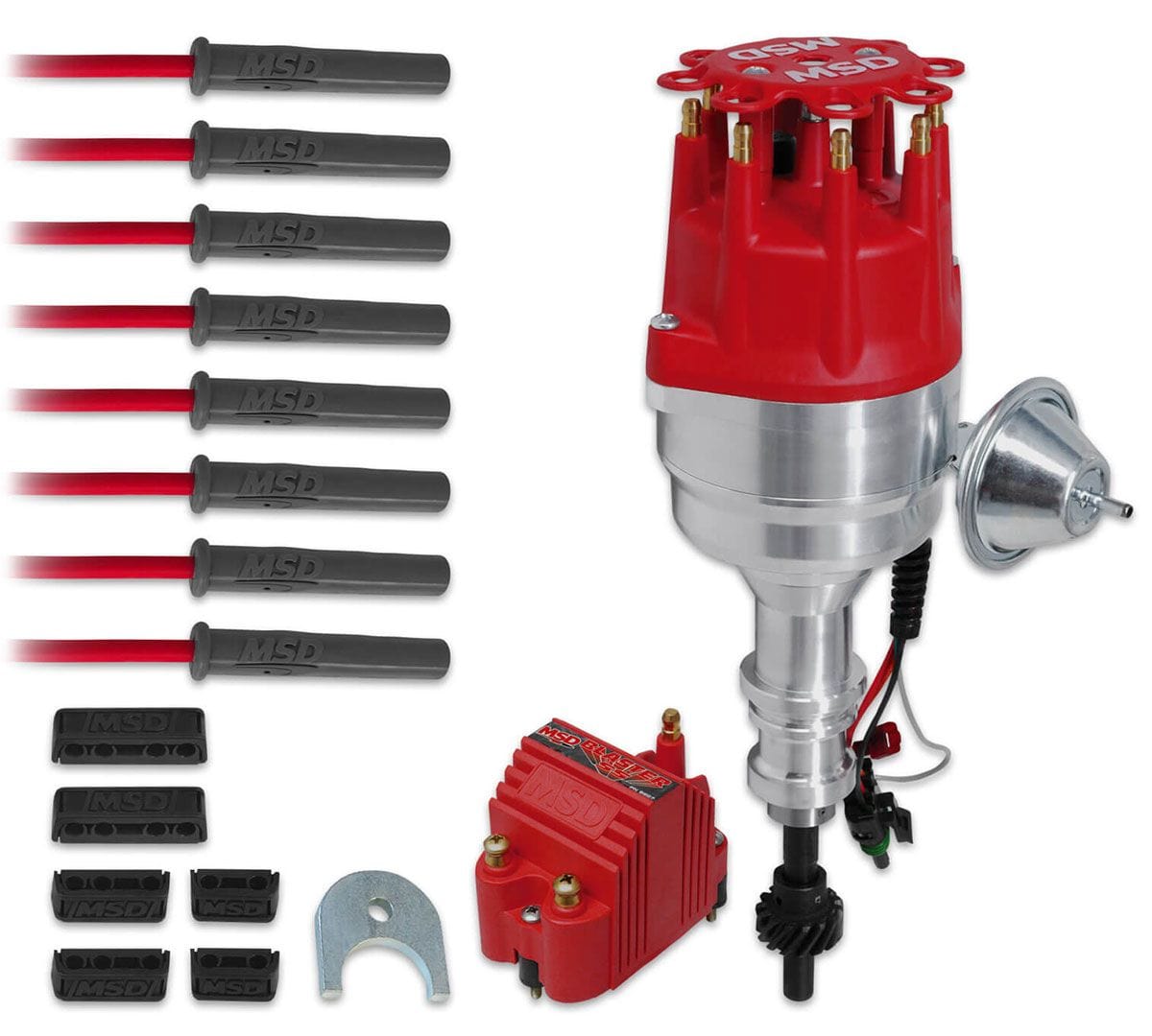 MSD Pro-Billet Distributor, Blaster SS Coil, 8.5mm Ignition Lead Set & Se MSD Ford 302/351C-460 Ready to Run Ignition Kit MSD84747 SR