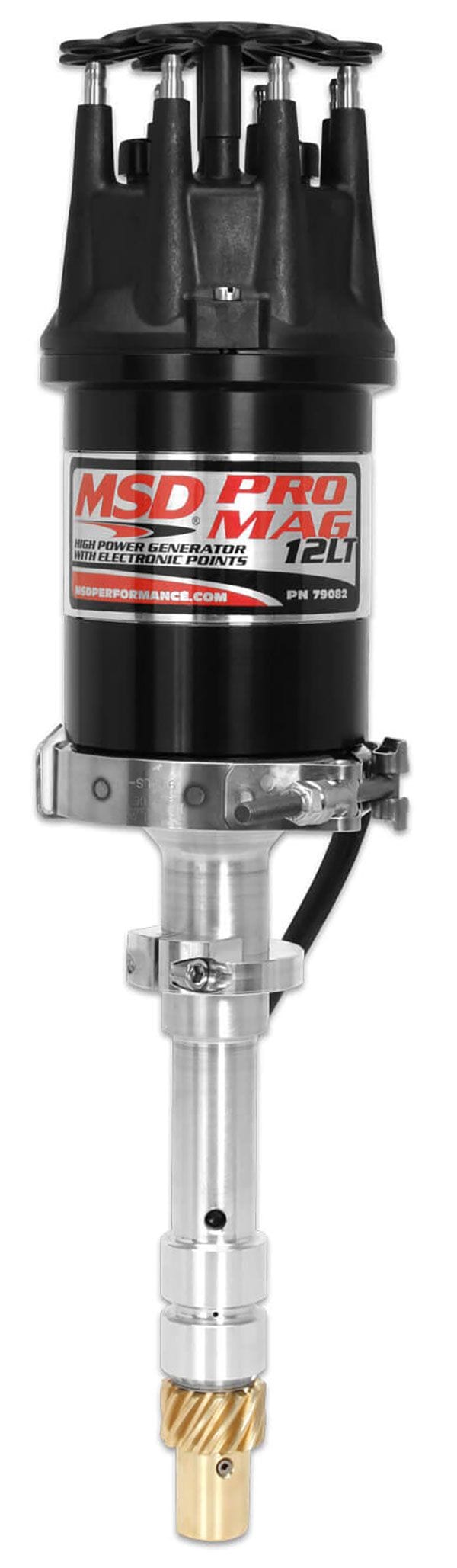 MSD SB/BB Chevy, 12 Amp Magneto, Lightweight, Bronze Gear, Short MSD Pro Mag 12LT Magneto - Black MSD79082 SR