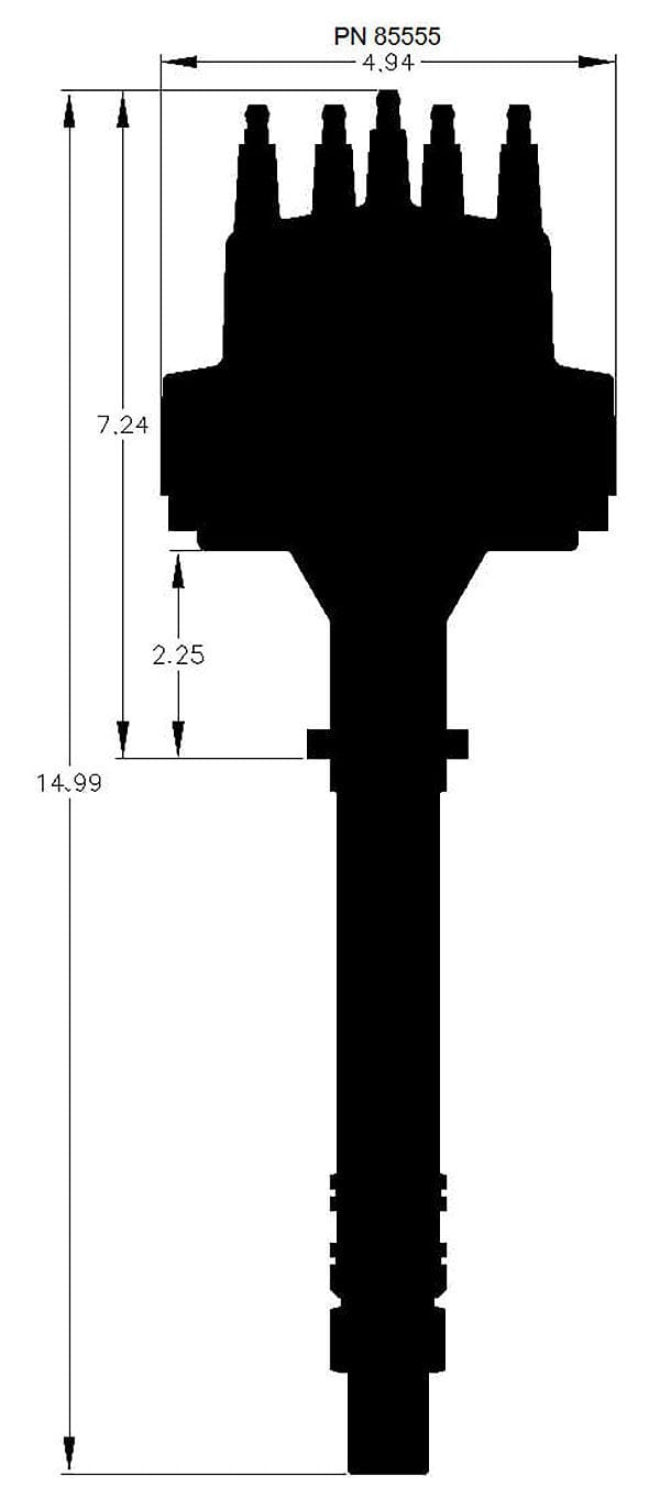 MSD Small/Big Block Chevy, Magnetic Trigger, Mechanical Advance MSD Pro-Billet Distributor - Black MSD85555 SR