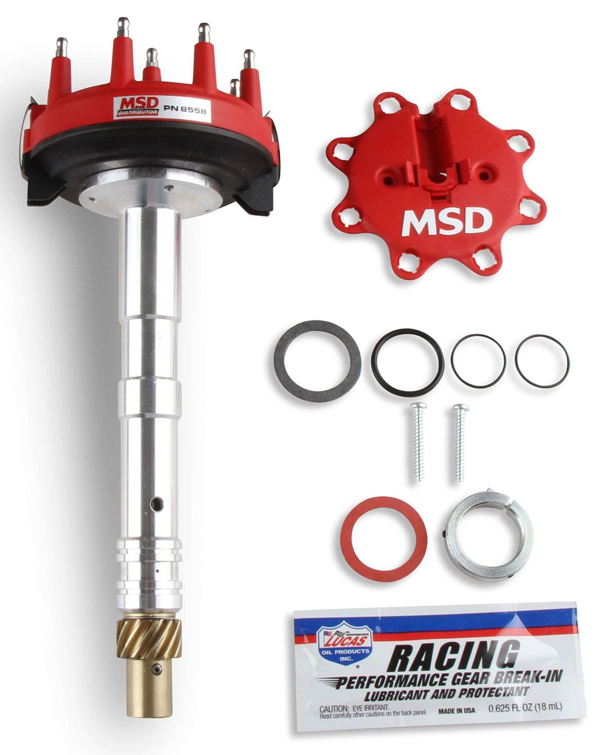 MSD Small/Big Block Chevy, Tall Block, Low Profile, Adjustable Slip Collar MSD Pro-Billet Crank Trigger Distributor MSD8558 SR