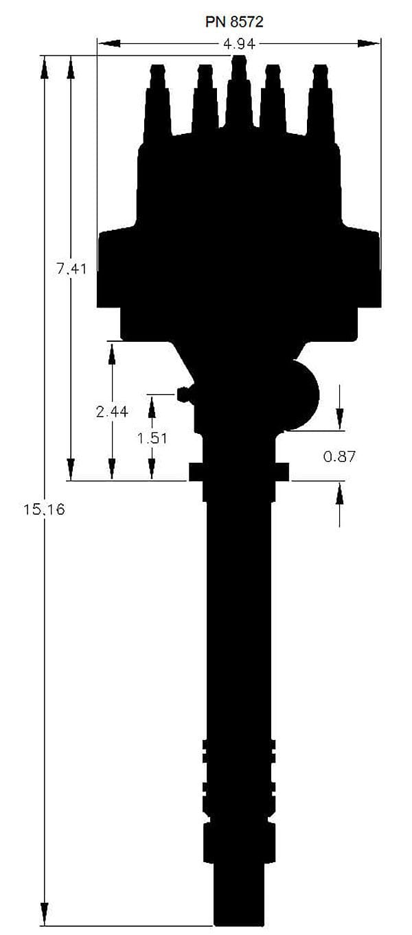 MSD Small/Big Chevy, Magnetic Trigger, Vacuum Advance, Compact Tach Drive MSD Pro-Billet Tach Drive Distributor MSD8572 SR