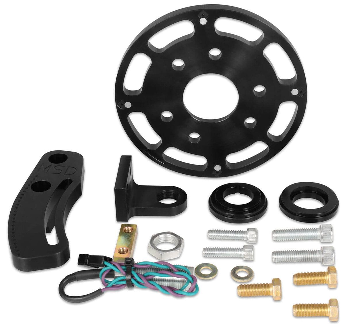 MSD Small Block Chevy, with 6.25" Harmonic Balancer, Black Anodised Bille MSD Flying Magnet Crank Trigger MSD86003 SR