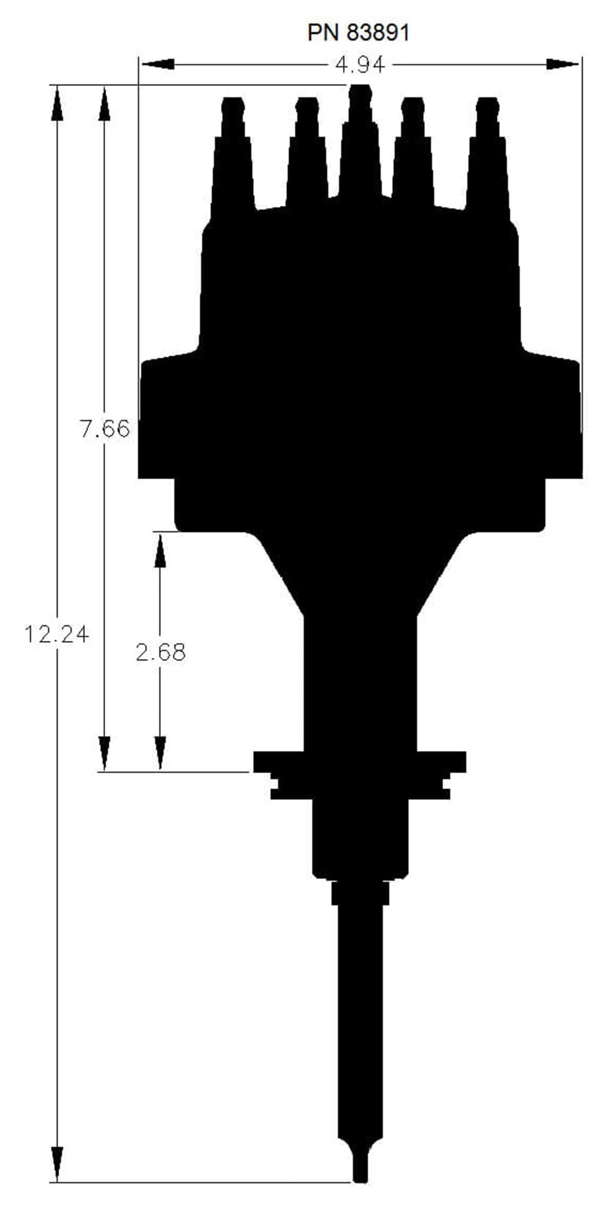 MSD Suit Chrysler Hemi 392 MSD Electronic Distributor with Vacuum Advance MSD83891 SR