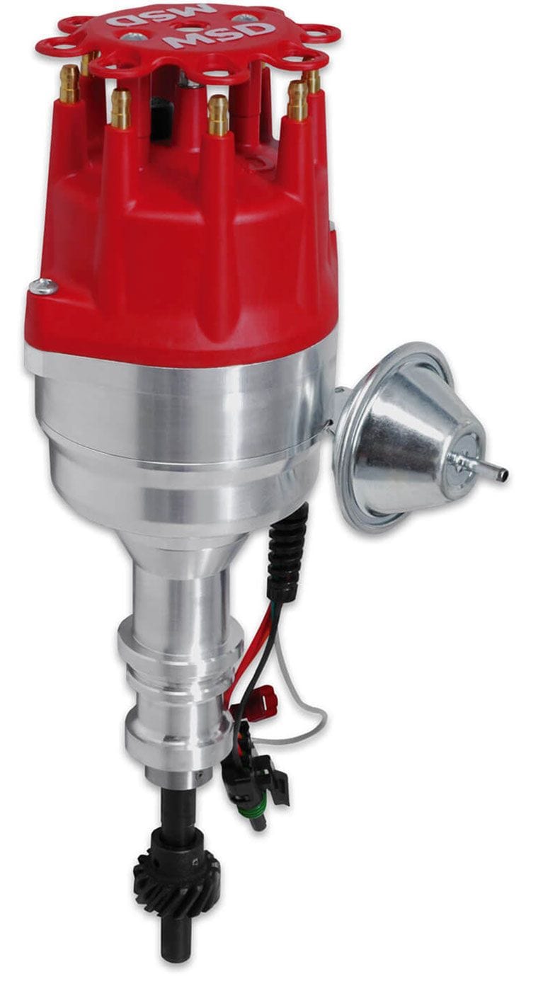 MSD Suit Ford 302-351C and 429-460. Will not fit late XD blocks MSD Pro-Billet Ready-To-Run Distributor with Iron Gear .510" Dia. (13mm) MSD8350 SR