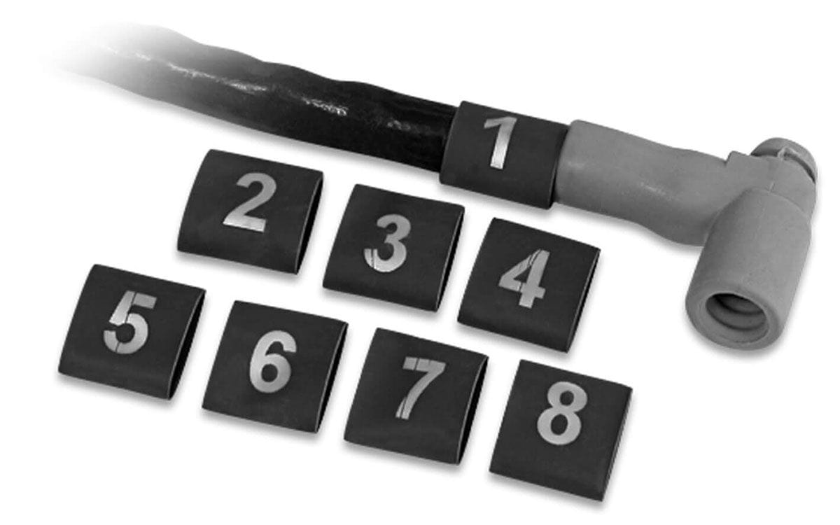 MSD Suit Leads up to 9mm, Numbered Heat Shrink Tubing MSD Ignition Lead Cylinder Markers MSD3415 SR