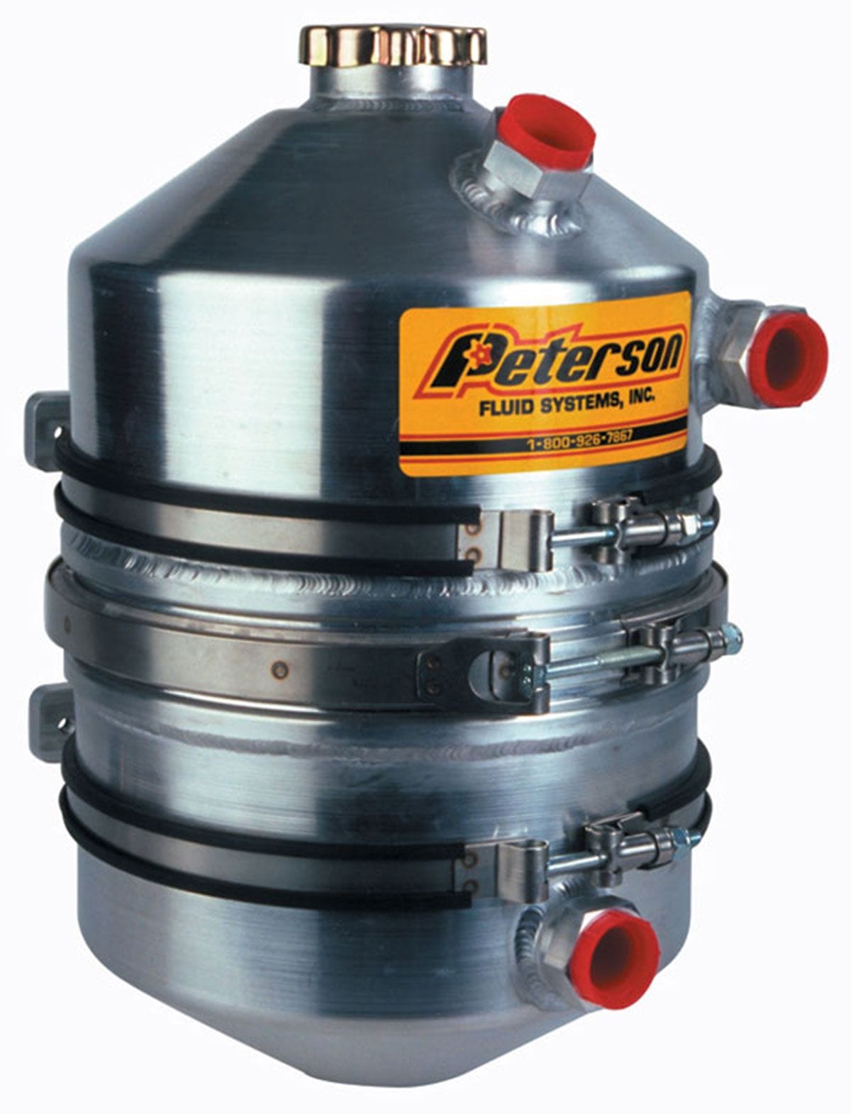PFS 16" High x 9" Dia. -12AN Female Fittings Peterson Fluid Systems Dry Sump Oil Tank 3 Gallon with Dual Scavenge Inlet PFS08-0010 SR