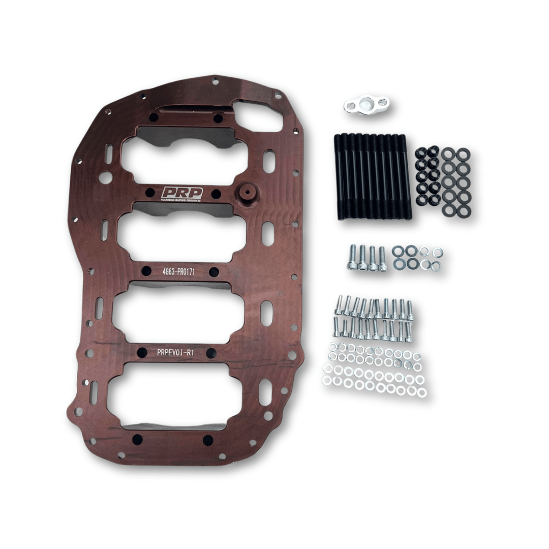 Platinum Racing Products Block Brace Silver 4G63 EVO Integrated Engine Block Brace SR