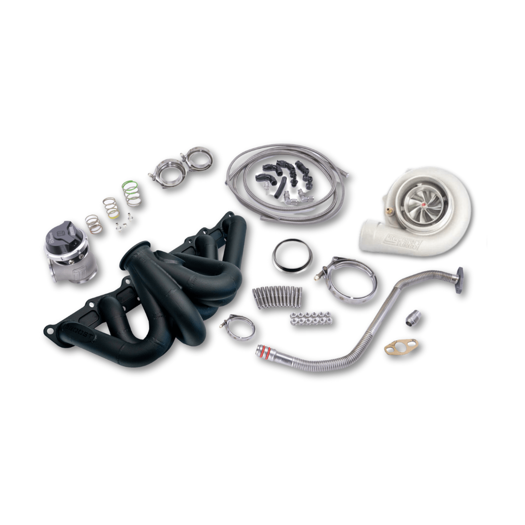 Platinum Racing Products Turbo Kit NEXT GEN PT6466 BB HP CC W/ T3 STAINLESS V-BAND IN/OUT .82 A/R / Don't Include Fitting Kit / Black 6Boost Precision Next Gen 6466 Turbo Kit to Suit Nissan RB SR