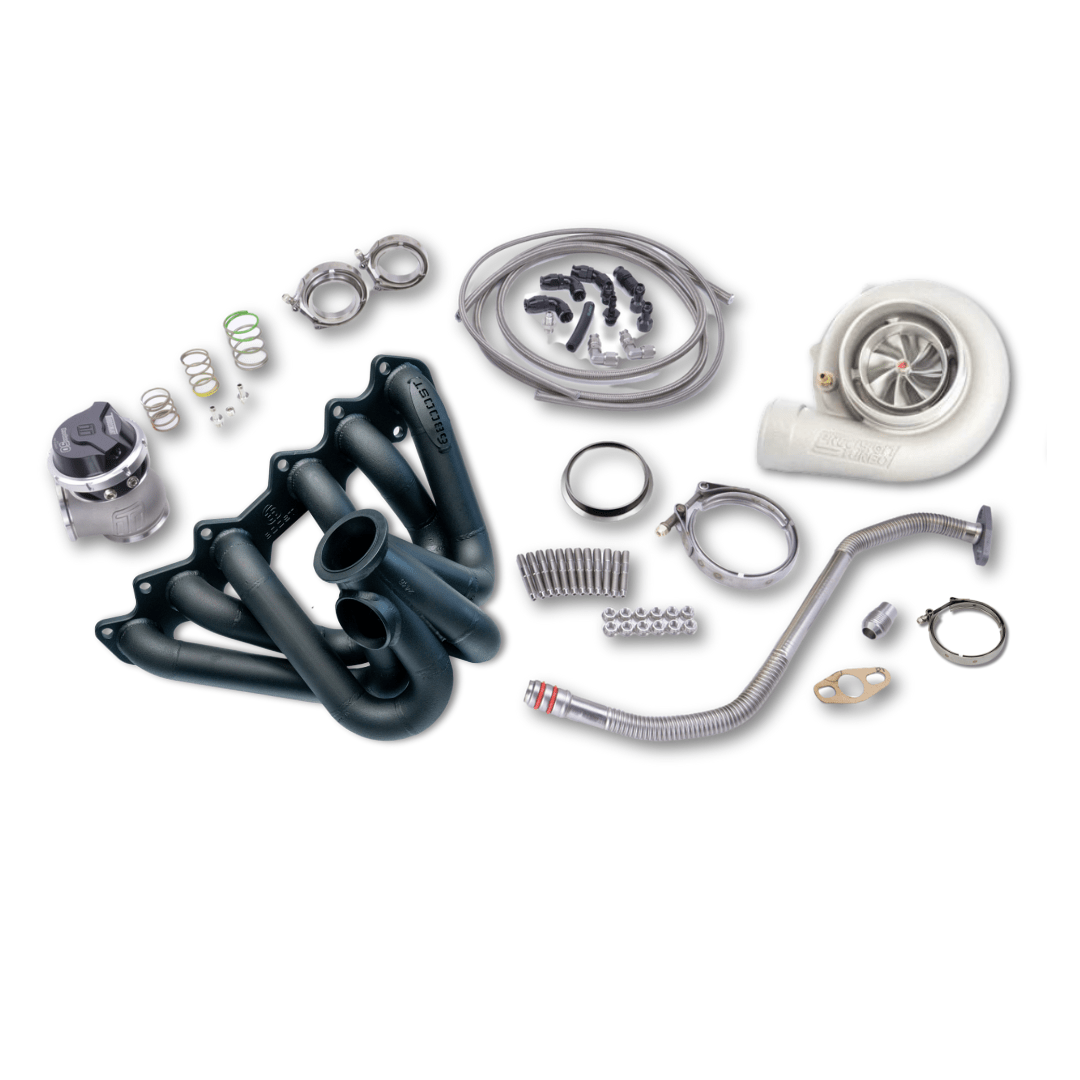 Platinum Racing Products Turbo Kit NEXT GEN PT6466 BB HP CC W/ T3 STAINLESS V-BAND IN/OUT .82 A/R / Don't Include Fitting Kit / Black 6Boost Precision Next Gen 6466 Turbo Kit to Suit Toyota 2JZ-GTE SR