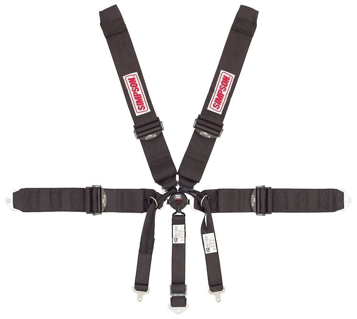 SIMPSON Black Camlock, Pull Down, Bolt-In, Rotary Series Simpson 6 Point Harness SI29118SO SR