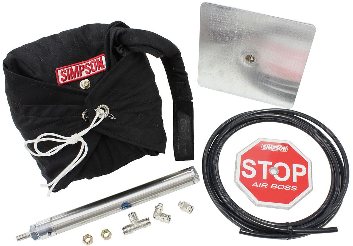 SIMPSON Black Chute With Black Nylon Pack, Up To 200 mph Simpson 10' Air Boss Chute Launcher SI42041BK SR