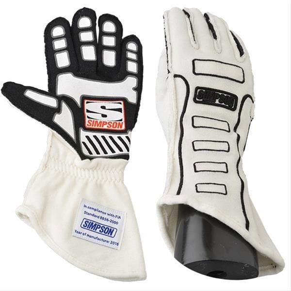 Simpson Large, White, SFI & FIA Approved Simpson Competitor Glove SI21300LW SR