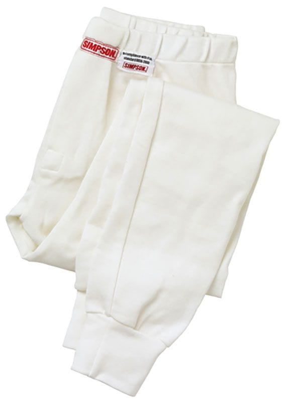 Simpson Medium, Full Length White Pants, FIA Approved Simpson 7oz Nomex Soft Knit Pants SI20001M SR