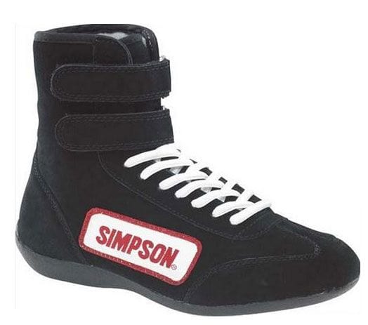 SIMPSON Size 7 Black, SFI Approved Simpson High Top Driving Shoe SI28700BK SR