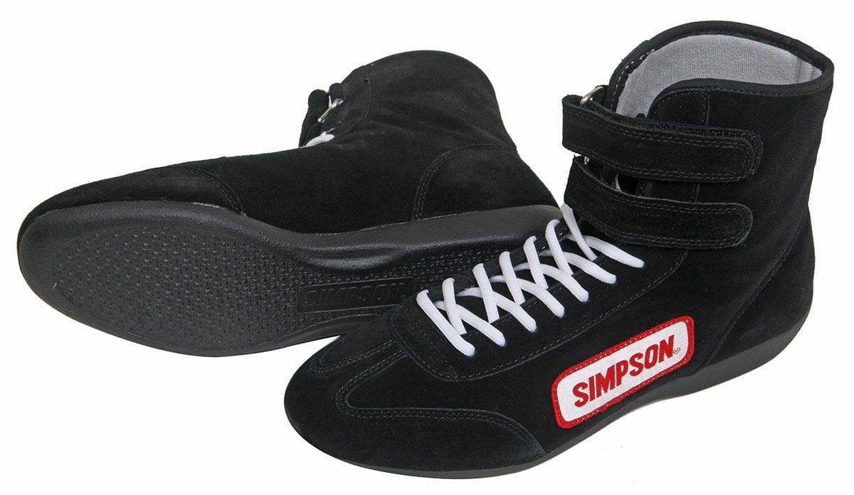 SIMPSON Size 7 Black, SFI Approved Simpson High Top Driving Shoe SI28700BK SR