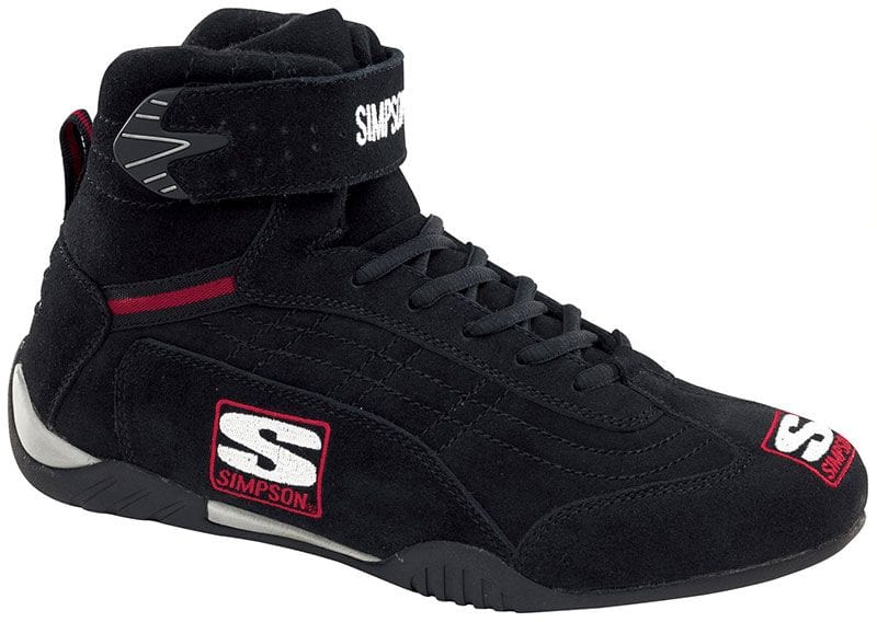 SIMPSON Size 8, Black, SFI.3.3/5 Approved Simpson Adrenaline Racing Shoes SIAD800BK SR