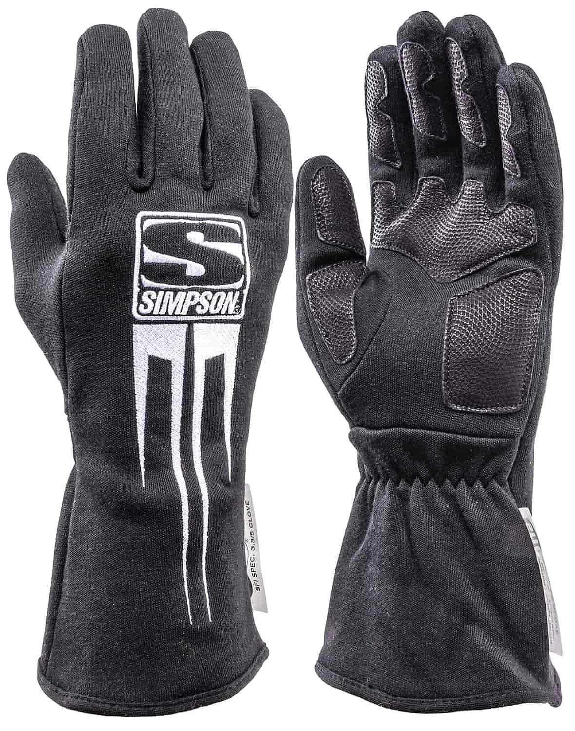 SIMPSON Small, Black, SFI Approved Simpson Predator Glove SI20800SK SR