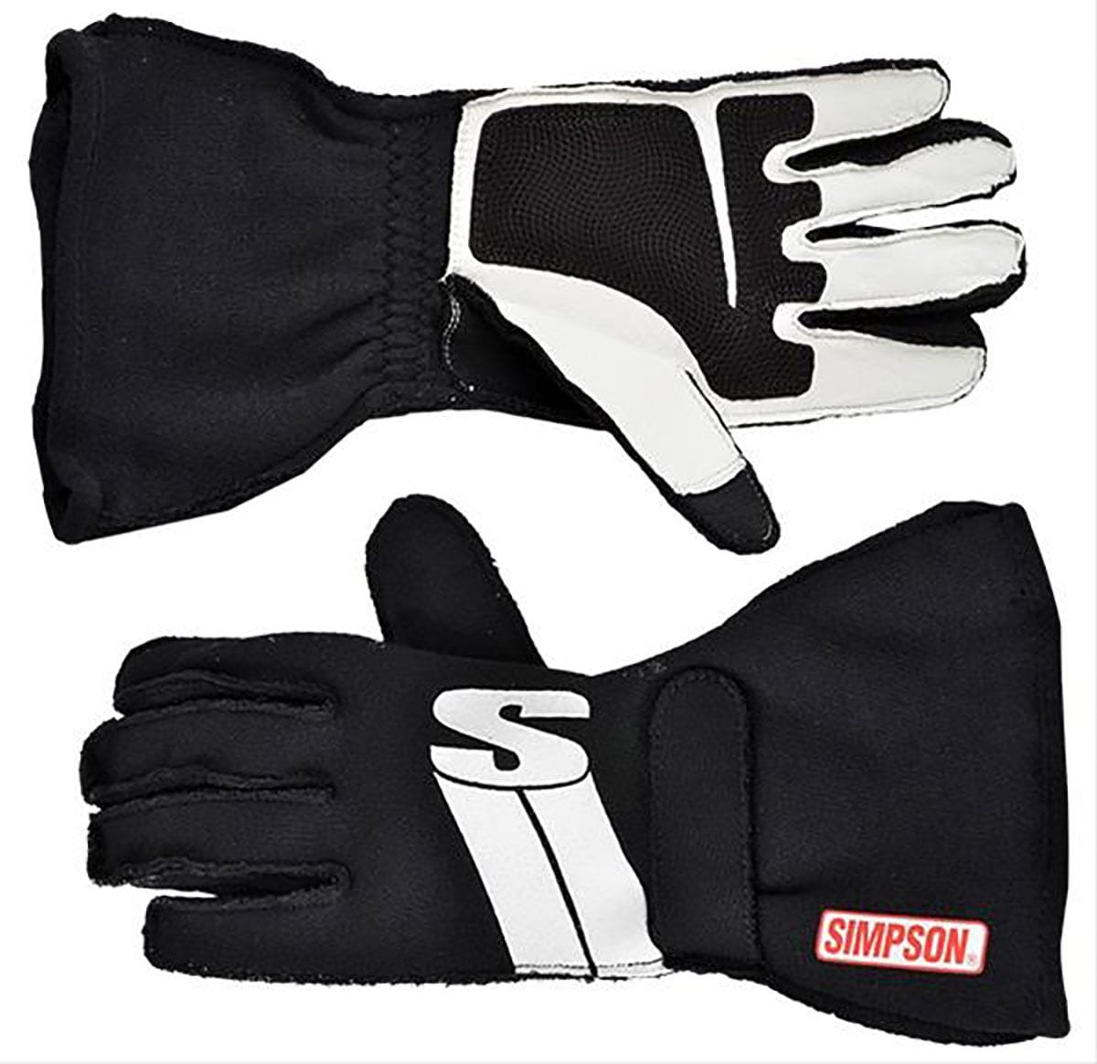 SIMPSON X-Large, Black, SFI.5 Simpson Impulse Racing Glove SIIMXK SR