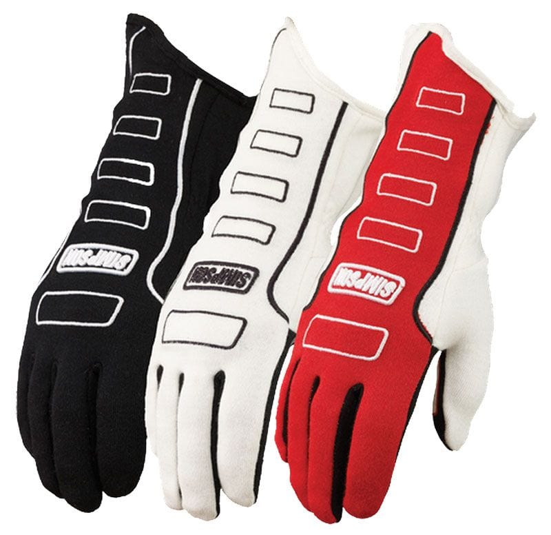 SIMPSON X-Large, White, SFI & FIA Approved Simpson Competitor Glove SI21300XW SR