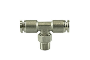 Turbosmart Pushloc Fitting Stainless Steel – 1/8″ NPT to 1/4″ PTC Tee