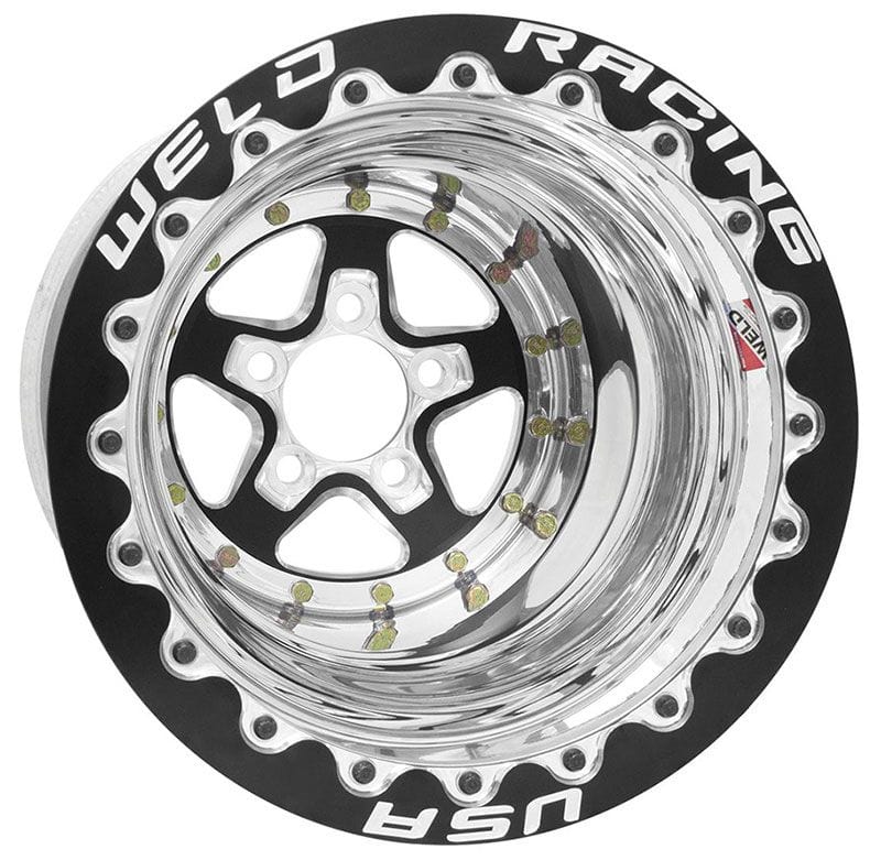 WELD 15" x 12", 4" B/S With 5 x 4.75" B/C, Single Bead-Loc With M/T Tyres Weld Racing Alumastar Rim - Black Center WE88B512278F SR