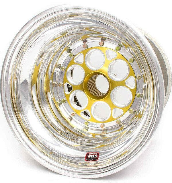 WELD 15" x 15" , 42 Spline, 7" Offset, Inner Bead-Loc Weld Racing Magnum Sprint Rim - Gold Centre WE735-51537 SR