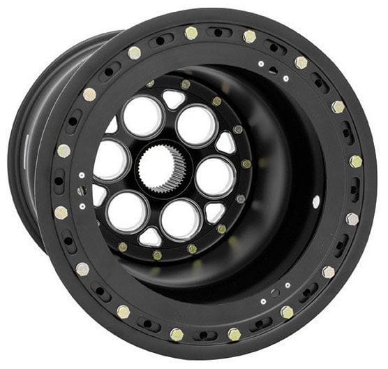 WELD 15" x 17" , 42 Spline, 5" Offset, Outer Bead-Loc With Mud Cover Weld Racing Magnum Sprint Rim - All Black WE735B-517B55 SR