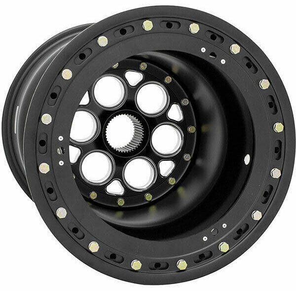 WELD 15" x 18" , 42 Spline, 5" Offset, Outer Bead-Loc With Polished 6-Hole Weld Racing Magnum Sprint Rim - All Black WE735B-518B55-6 SR