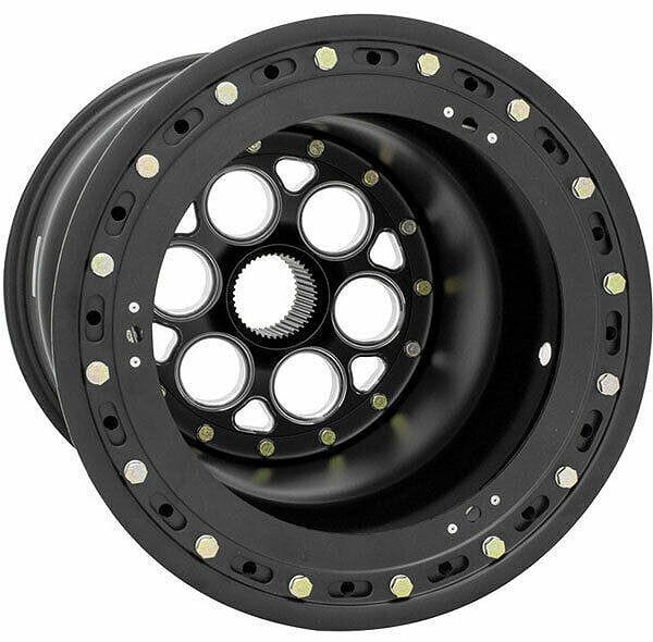 WELD 15" x 18" , 42 Spline, 5" Offset, Outer Bead-Loc With Polished 6-Hole Weld Racing Magnum Sprint Rim - All Black WE735B-518B56-6 SR