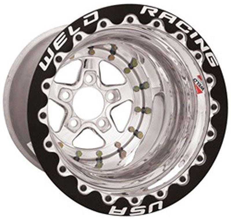 Weld Racing 5 x 4.75" Bolt Circle with 4" Backspace Weld Racing Aluma-Star 15 x 12" Wheel, Polished, Single Beadlock WE88512278D SR
