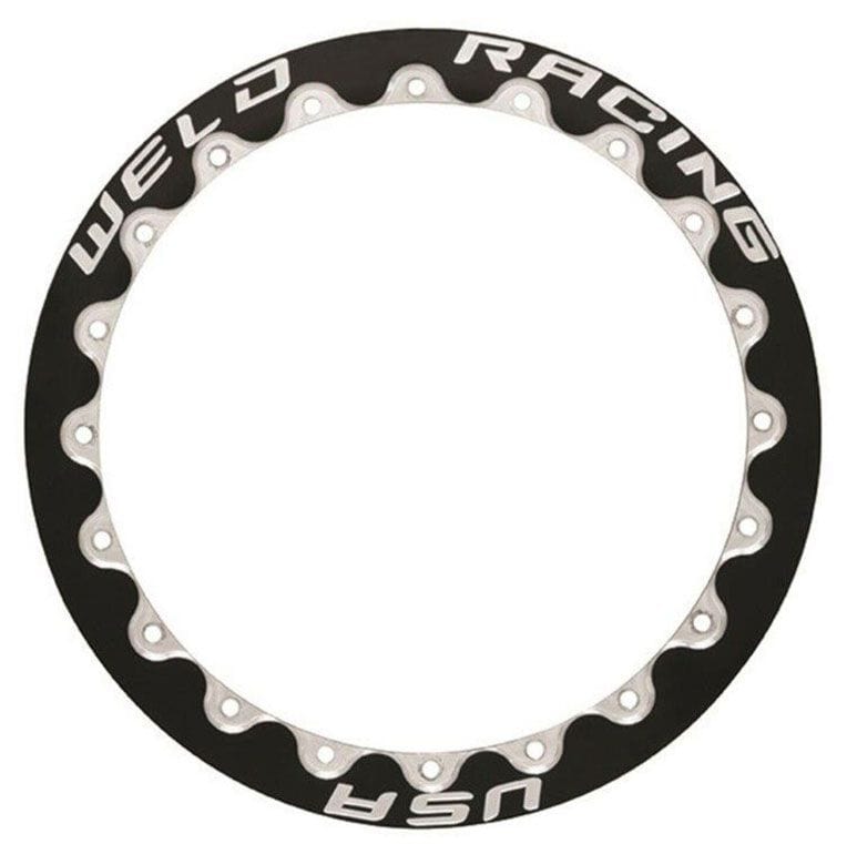 WELD Suit 15" Rim With M/T Tyres, 20 Bolt Weld Racing Drag Beadloc Ring - Black WEP650-5179MTB SR