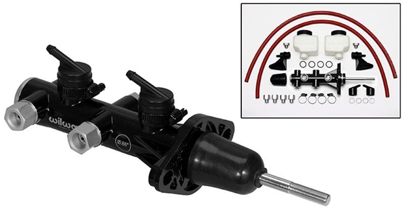 WILWOOD 1-1/8" Bore, Black Finish Wilwood Compact Remote Tandem Master Cylinder WB260-14244-BK SR