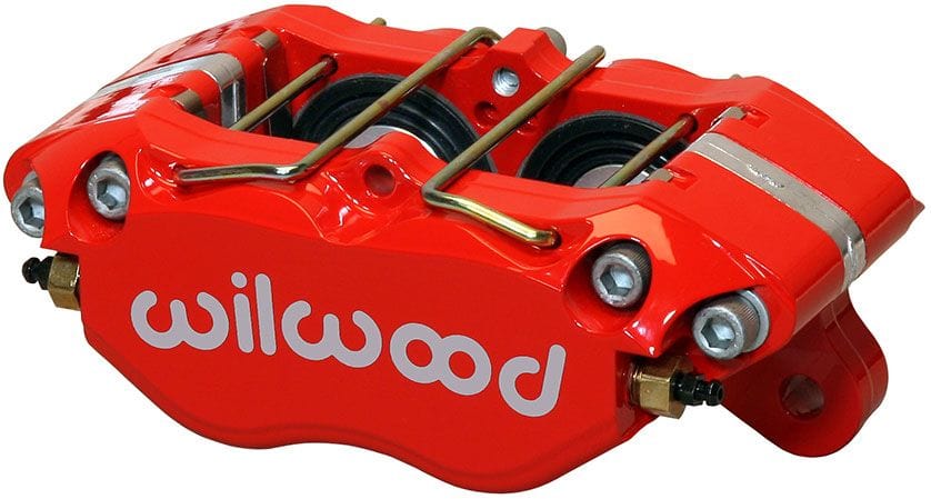 WILWOOD 1.38"/1.38" Bore Size, 0.81" Disc Width, 7812 Pad Plate Wilwood 4 Piston Red Dynapro Dust-Boot Caliper Caliper WB120-11481-RD SR