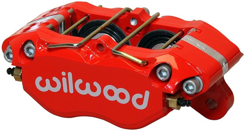 WILWOOD 1.75"/1.75" Bore Size, 0.81" Disc Width, 7812 Pad Plate Wilwood 4 Piston Red Dynapro Dust-Boot Caliper Caliper WB120-11482-RD SR