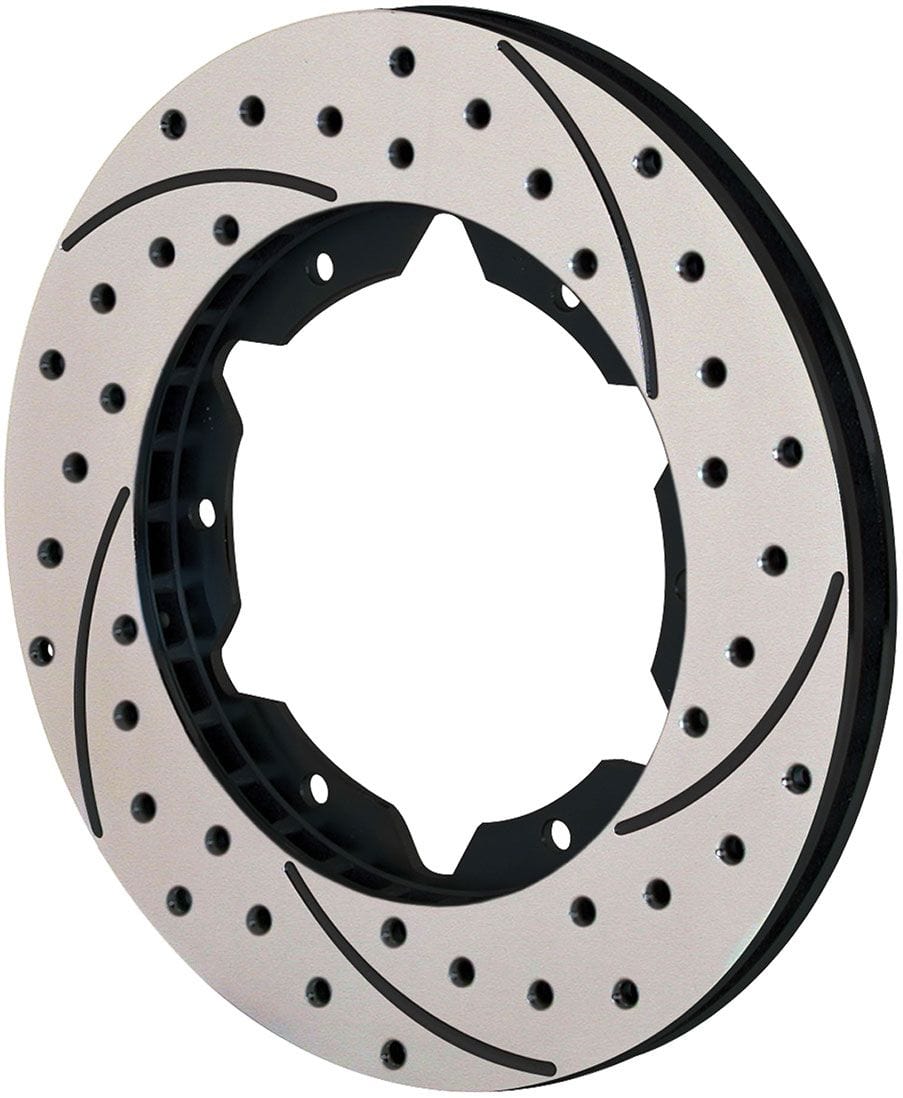 WILWOOD 11.00" Dia, 0.81" Width, .326" Hole Type, 6 x 6.25" Bolt Circle, 5.59 Wilwood SRP Drilled Performance Rotor Black L/H- 30 Vanes WB160-7100-BK SR