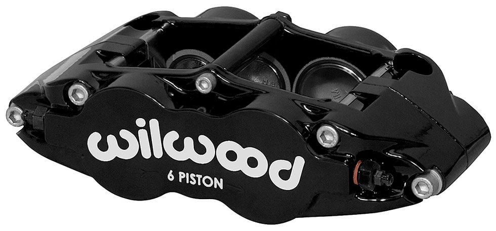 WILWOOD Black, Right Hand Wilwood 6-Piston Dust Seal Caliper, 1.62/1.12/1.12" Pistons, 1.10" Disc WB120-14436-BK SR