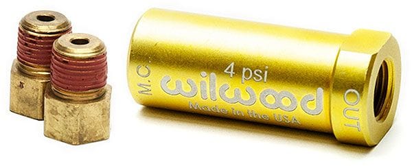 WILWOOD Includes Fittings Wilwood Residual Pressure Valve, 4 psi, Gold WB260-15366 SR