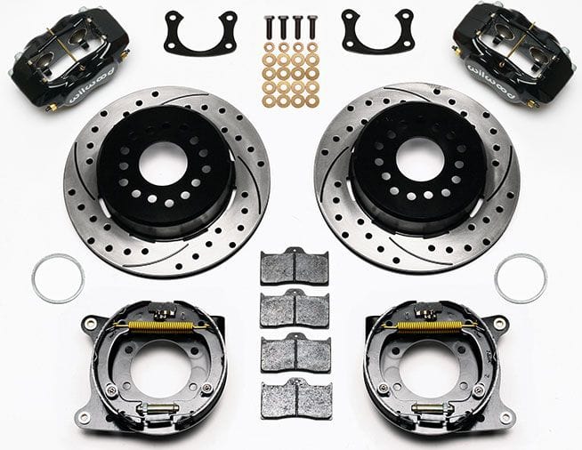 WILWOOD Suit Big Ford New Style, 2,50" Axle Offset, Drilled Wilwood Forged Dynalite Rear Parking Brake Kit WB140-7140-D SR