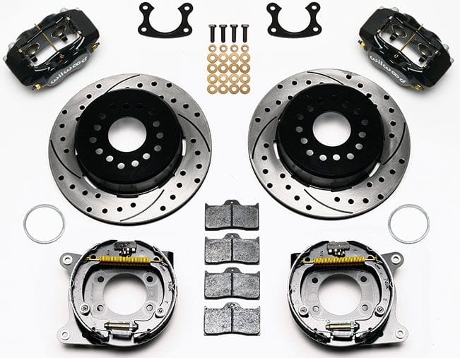 WILWOOD Suit Small Ford, 2.66" Axle Offset Wilwood Forged Dynalite Rear Parking Brake Kit Drilled WB140-7143-D SR